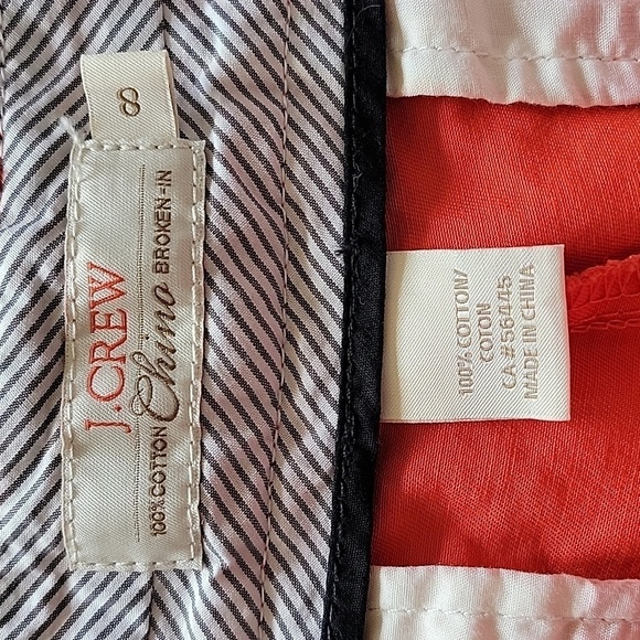 J. Crew | Orange Chino 100% Cotton Broken-In Shorts Size 8 - Picture 4 of 4